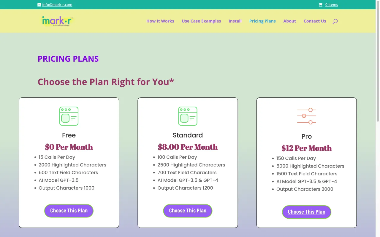MARK•R — pricing page