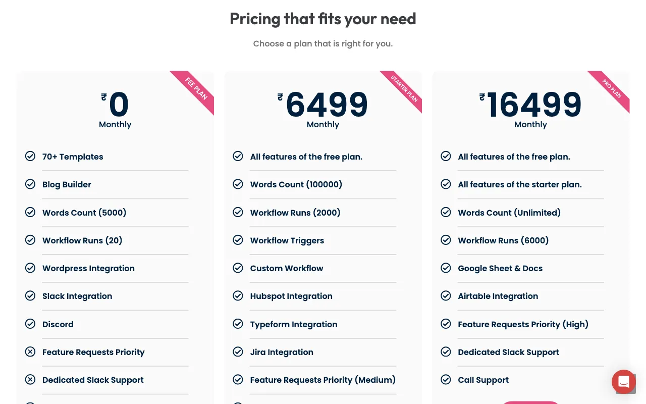 MarketersPen — pricing page