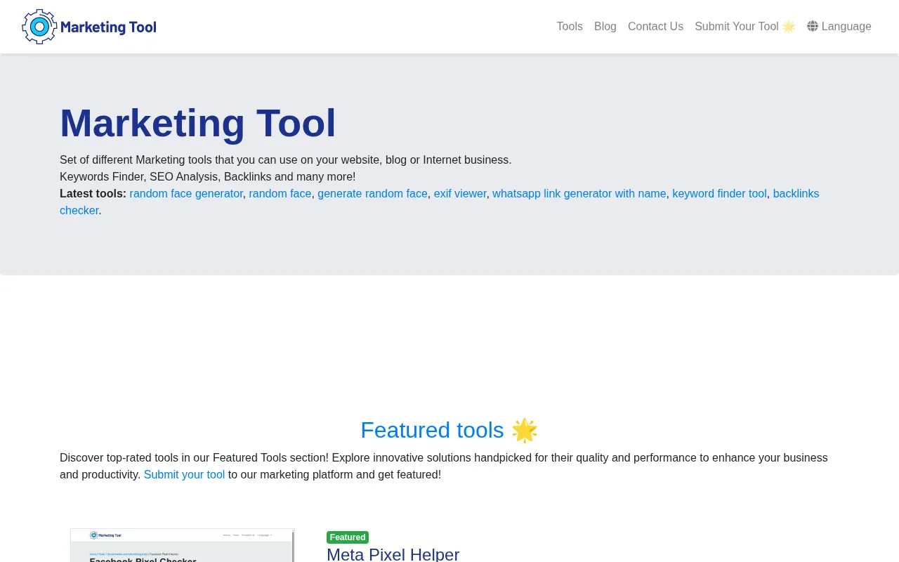 MarketingTool — preview screenshot