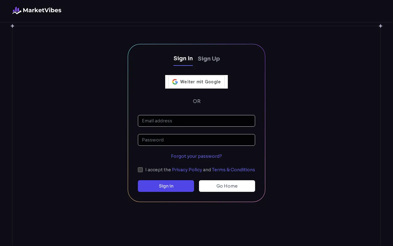 MarketVibes — preview screenshot