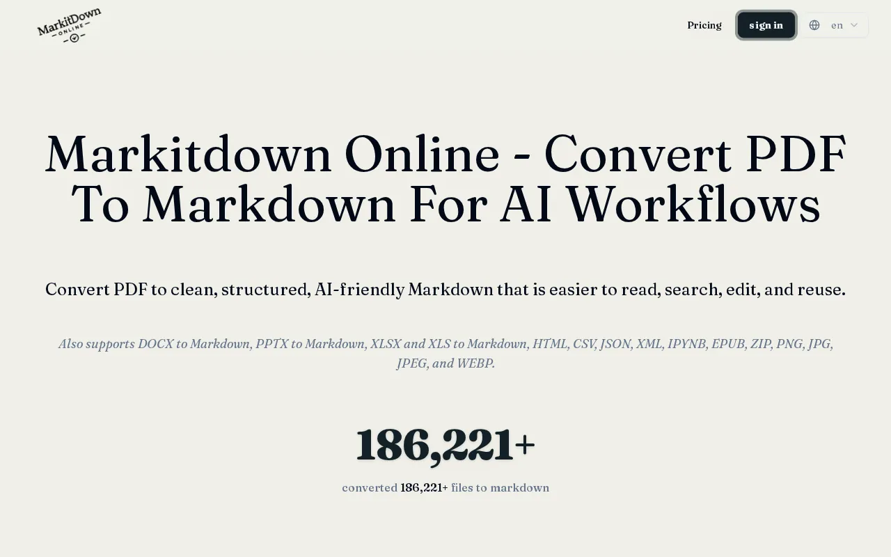 Markitdown Online — preview screenshot