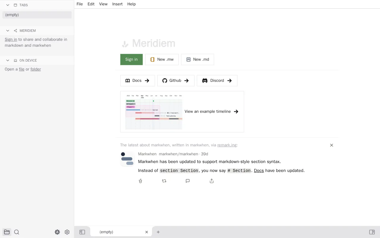 Markwhen — pricing page