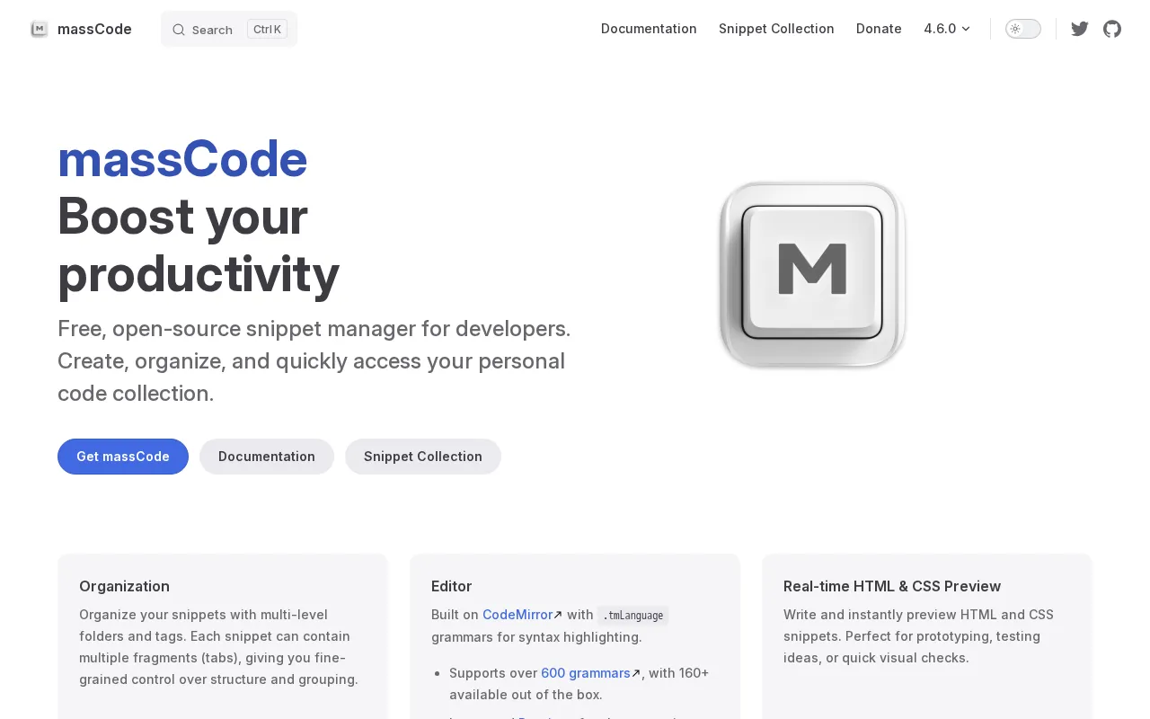 massCode — preview screenshot