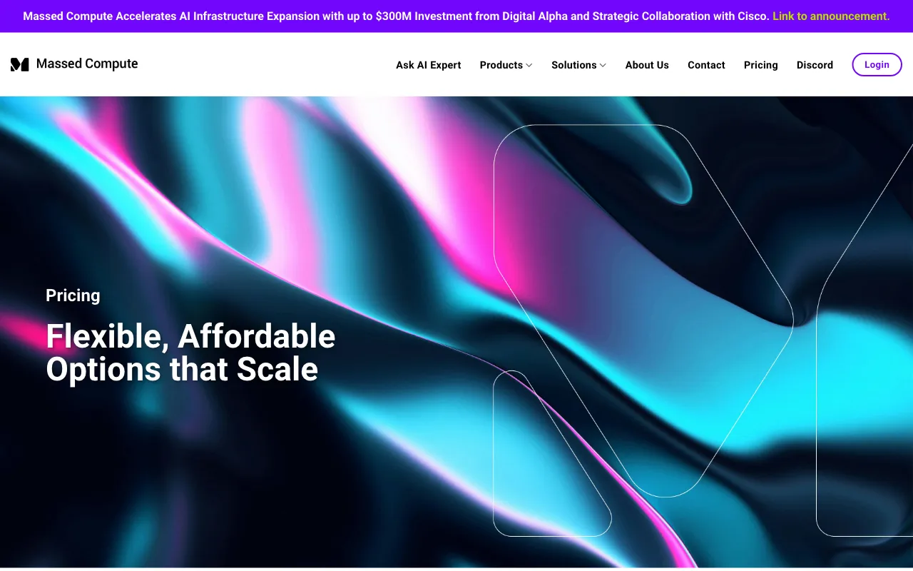 Massed Compute — pricing page