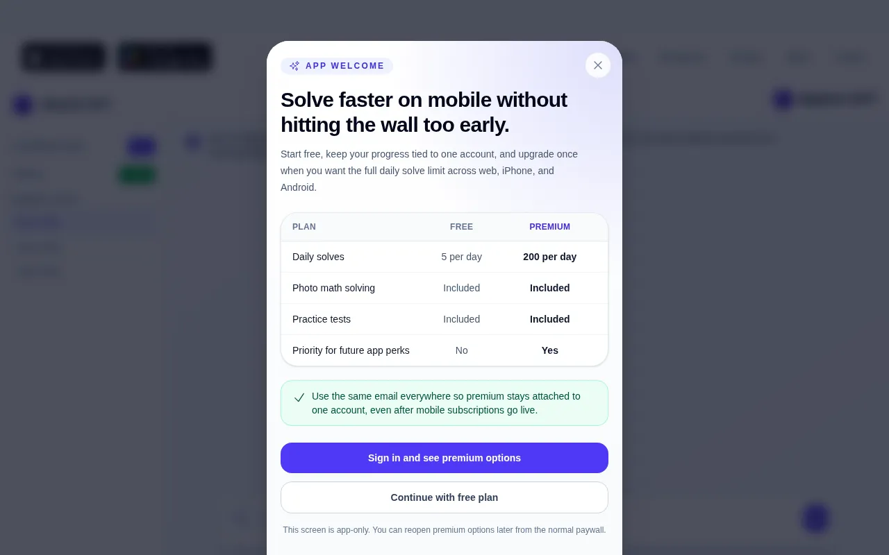 MathAI GPT — pricing page