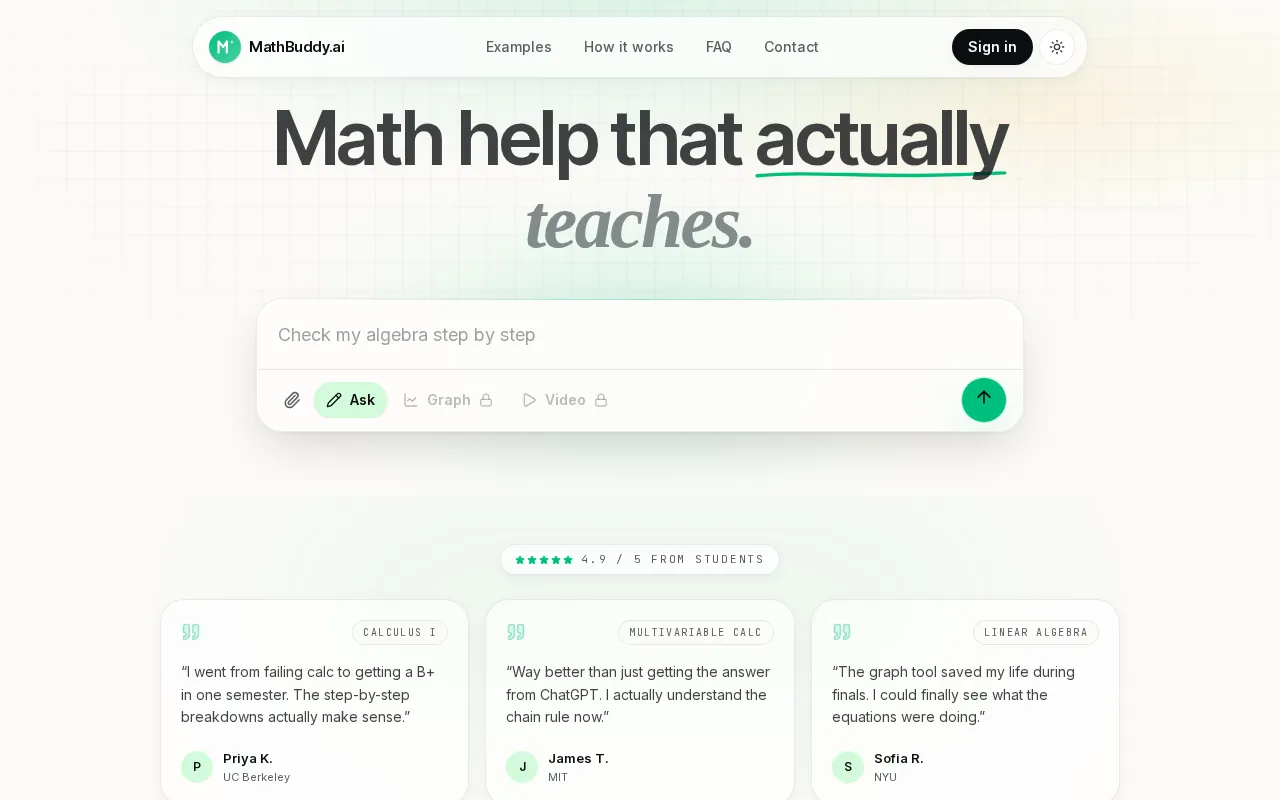 Mathbuddy AI — preview screenshot