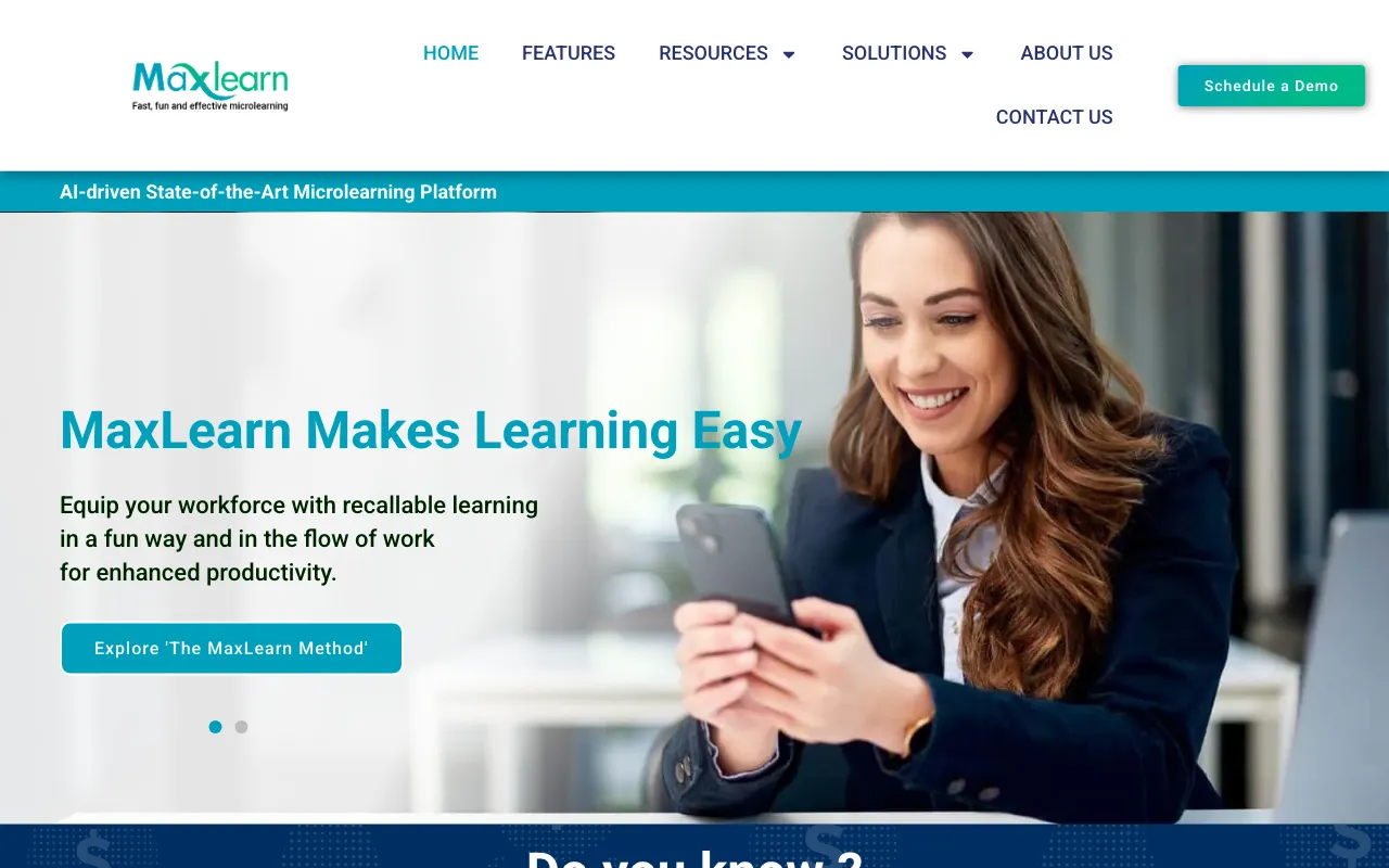 MaxLearn Microlearning Platform — preview screenshot