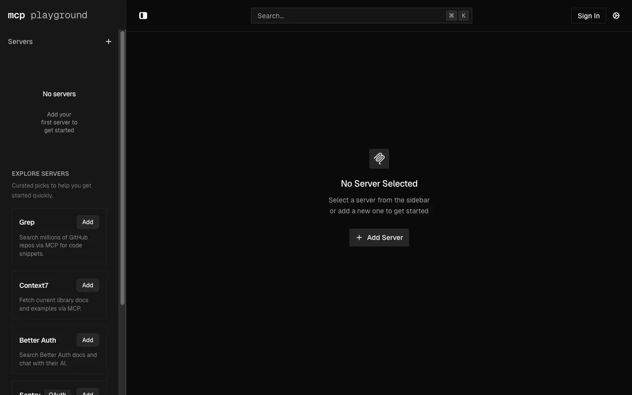 MCP Playground — preview screenshot
