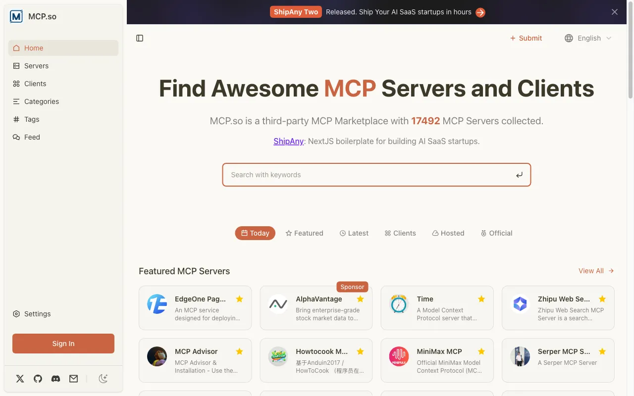 MCP.so — preview screenshot