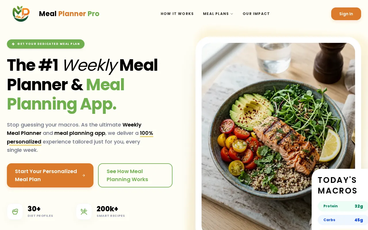 Meal Planner Pro — preview screenshot