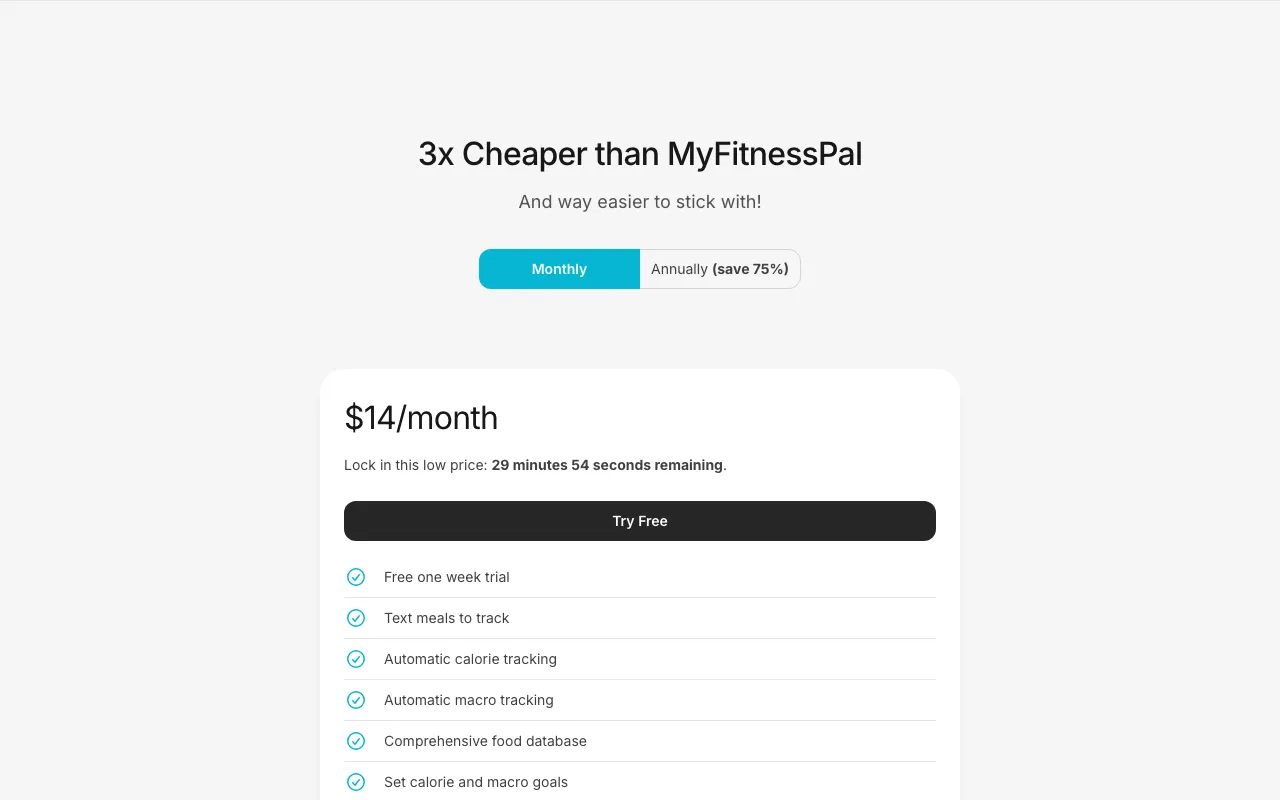 MealByMeal — pricing page