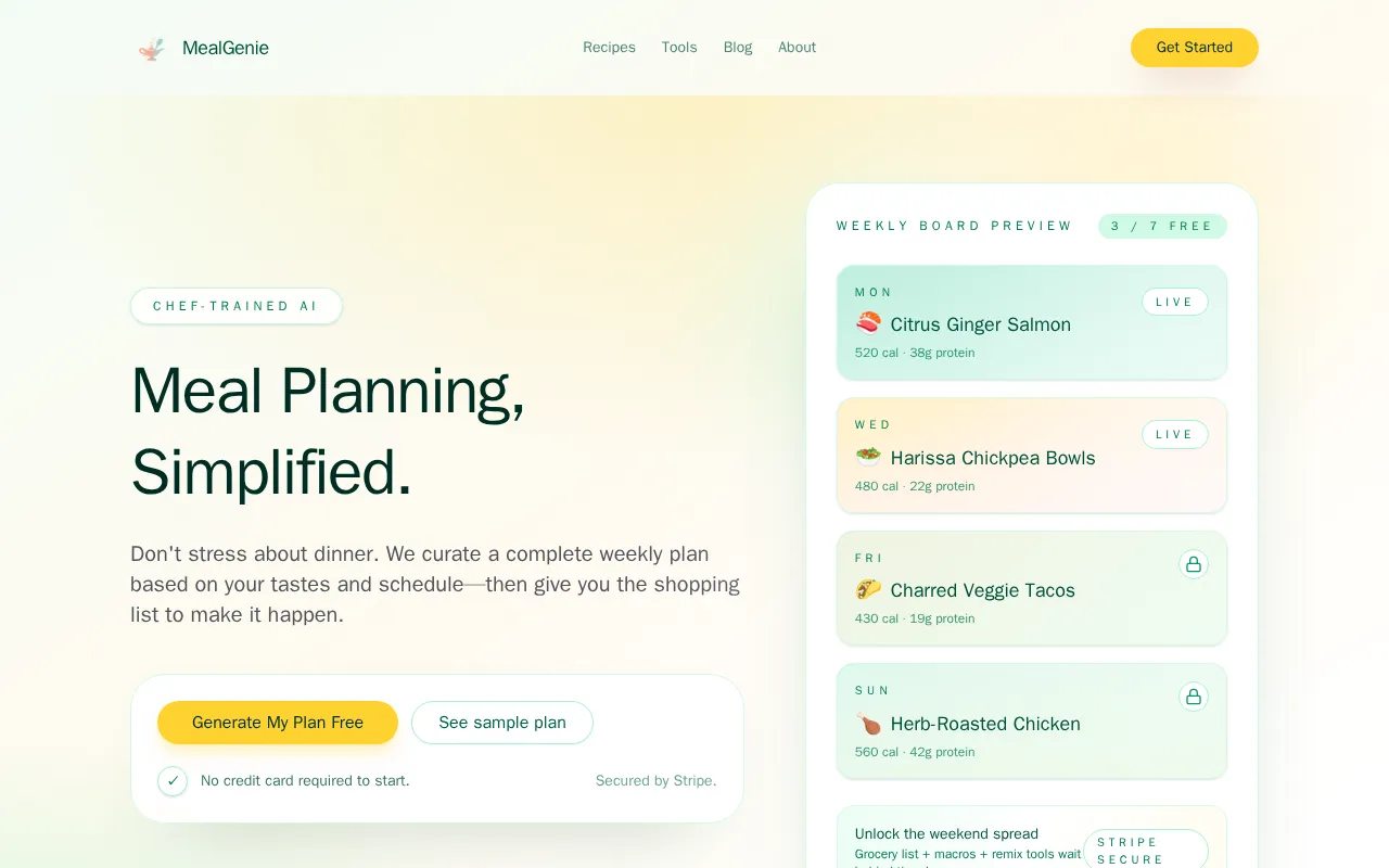 MealGenie — preview screenshot