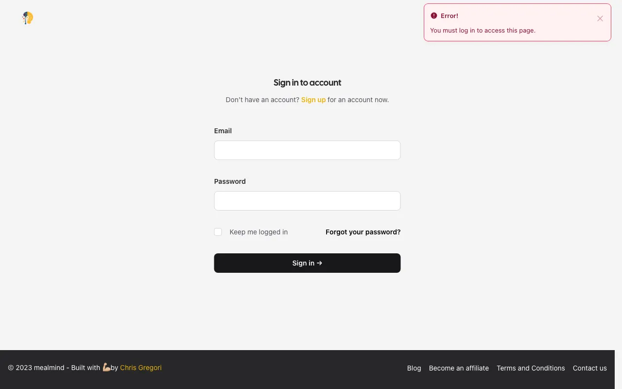 Mealmind — pricing page