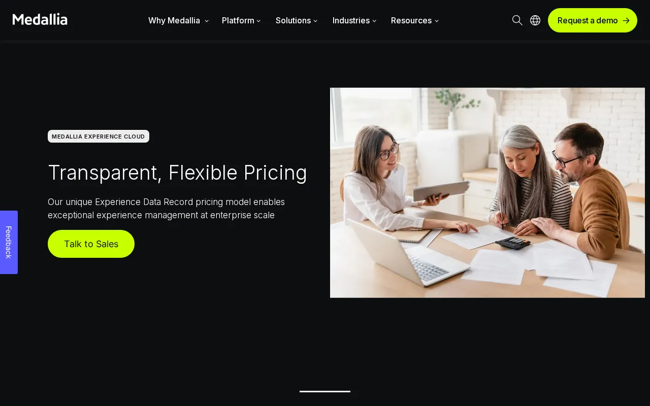 Medallia — pricing page