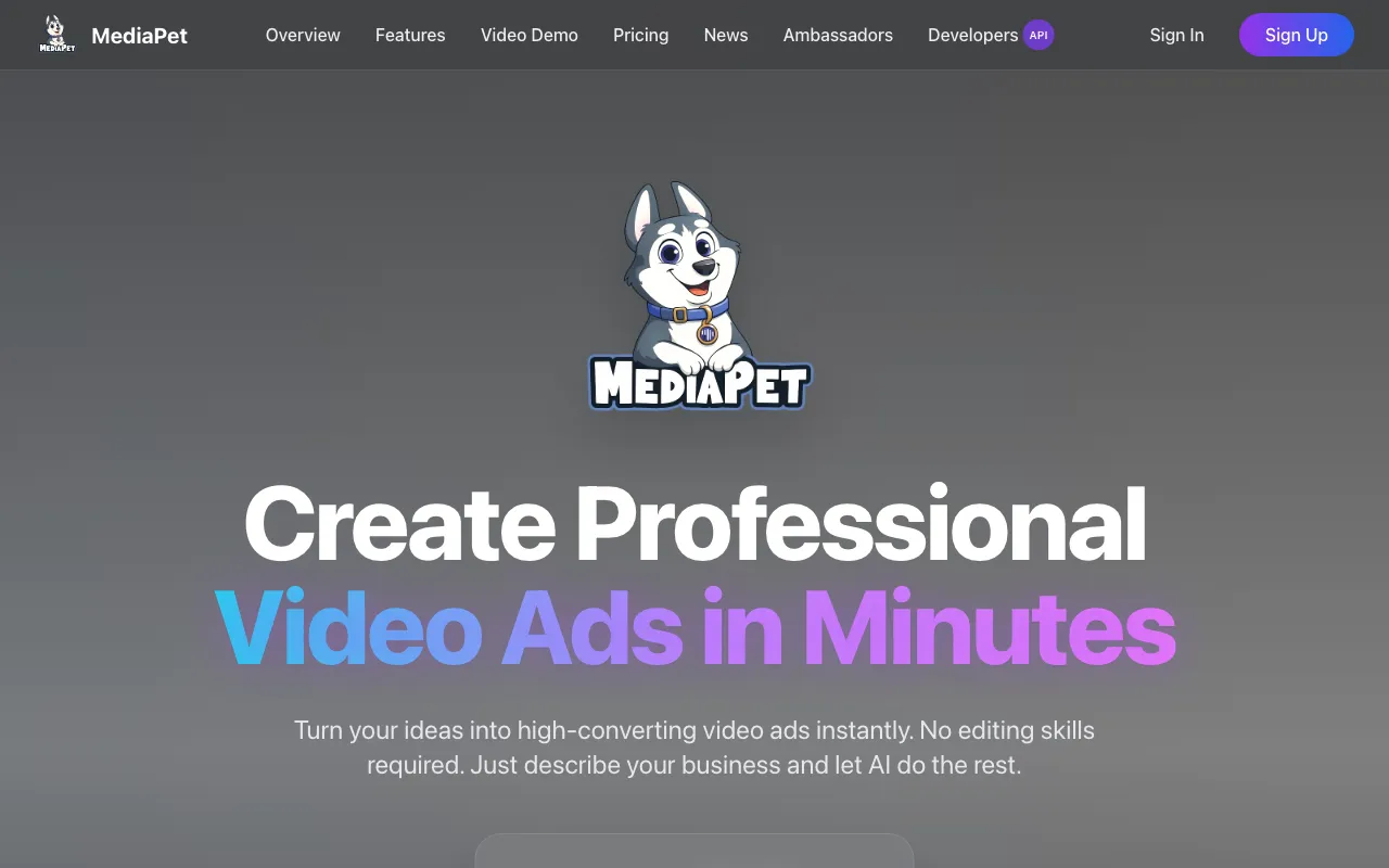 MediaPET — pricing page