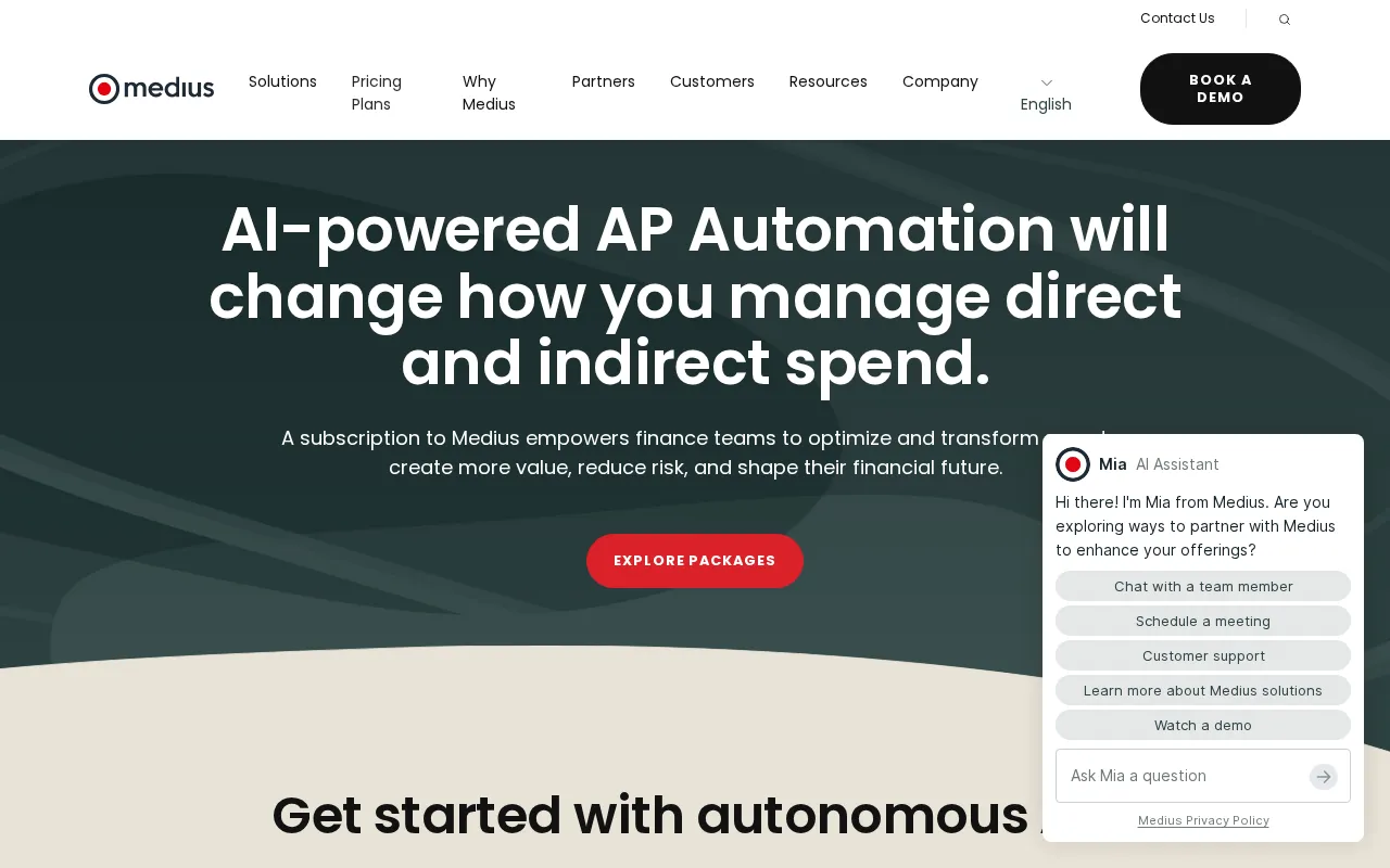 Medius — pricing page