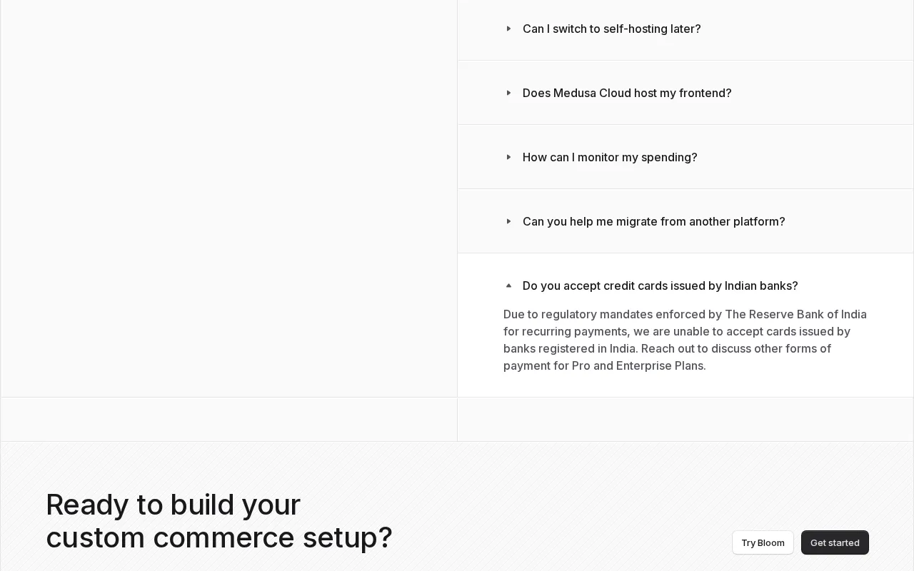 Medusa — pricing page