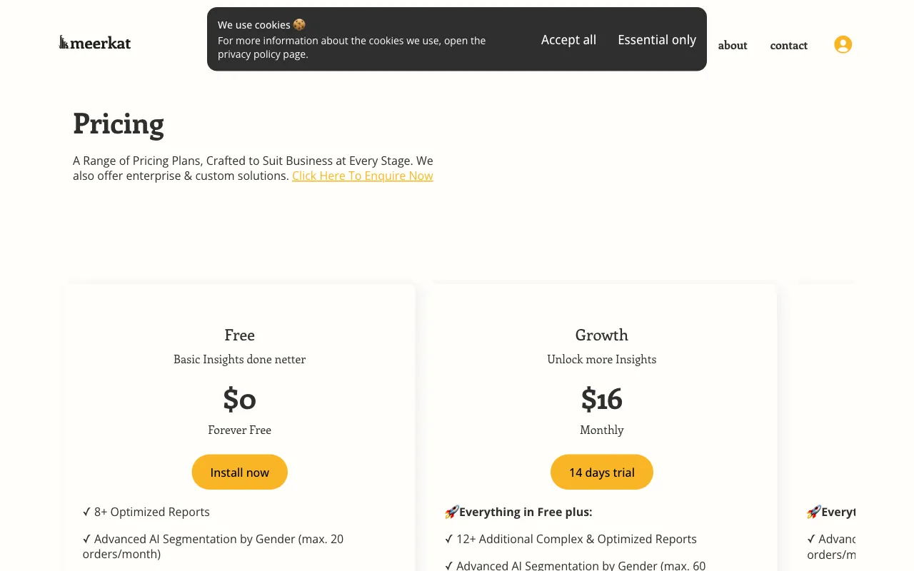 meerkat.ch — pricing page