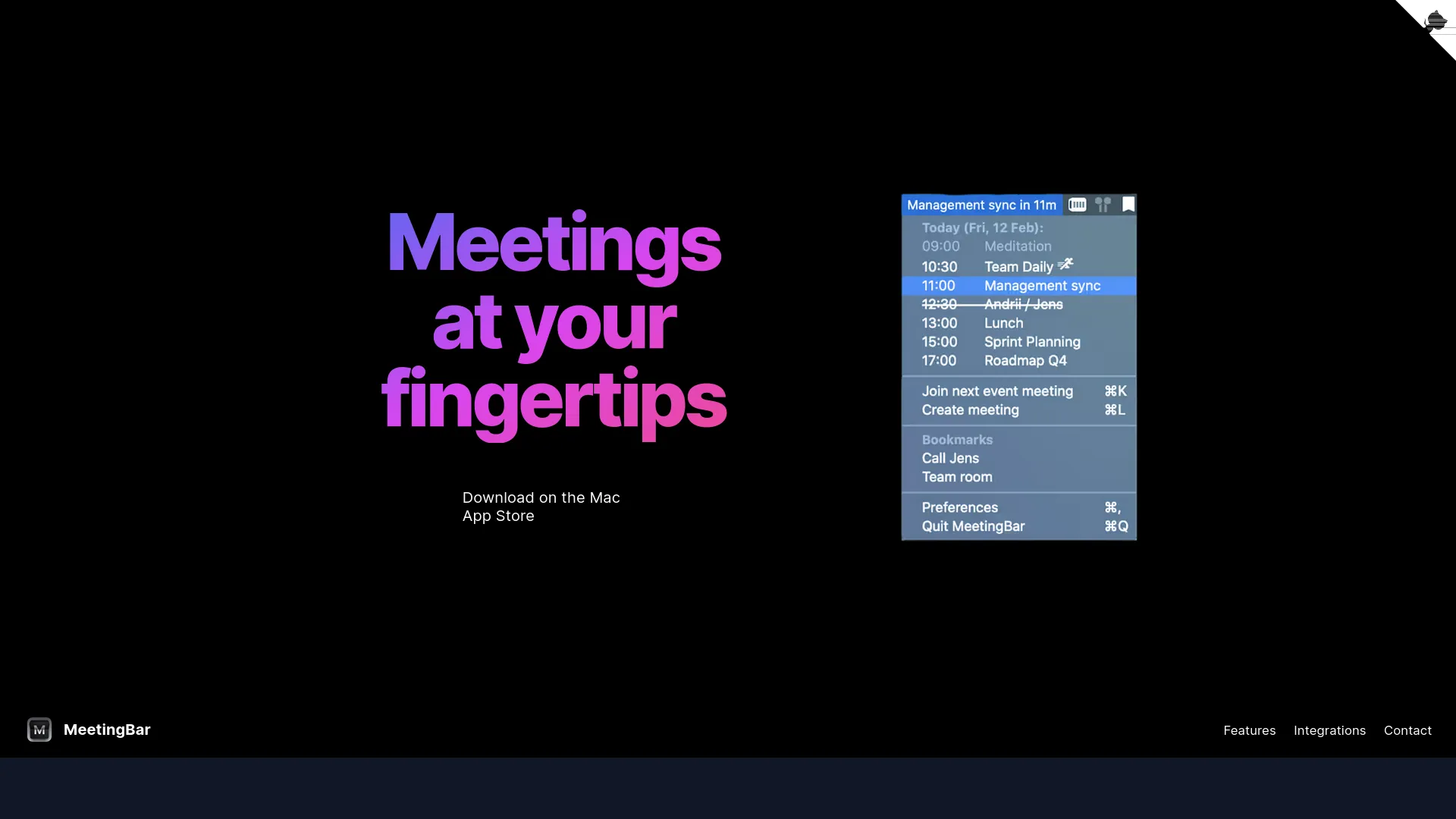 MeetingBar — preview screenshot