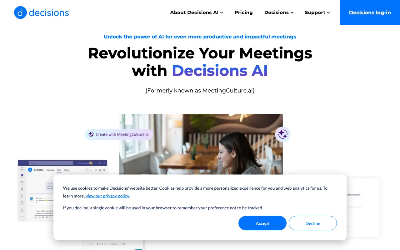 MeetingCulture.ai from Decisions — preview screenshot