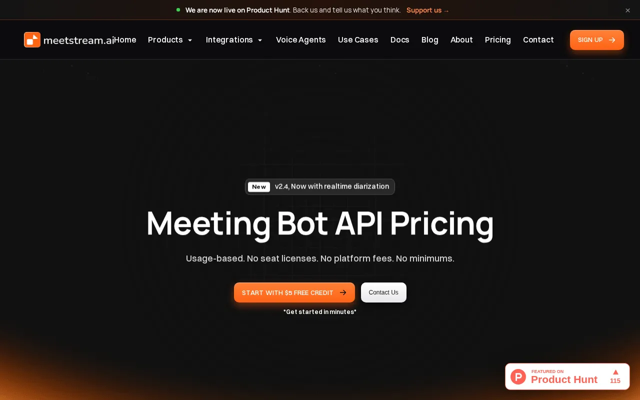 Meetstream.ai — pricing page
