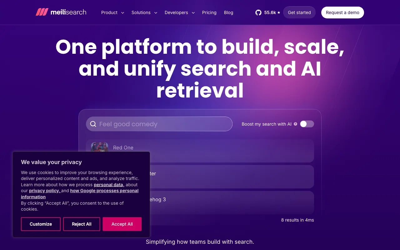 Meilisearch — preview screenshot