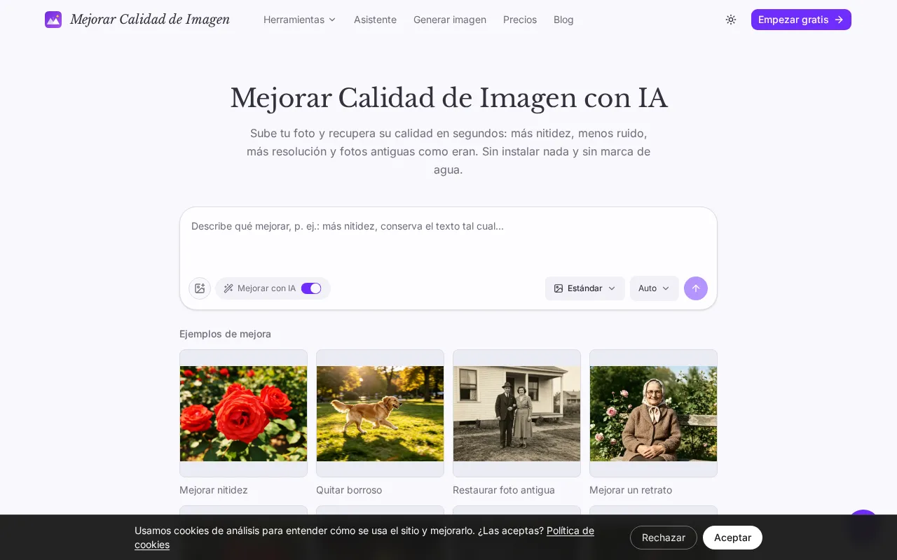 Mejorar Calidad de Imagen — preview screenshot