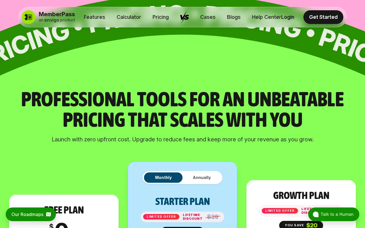 Memberpass — pricing page