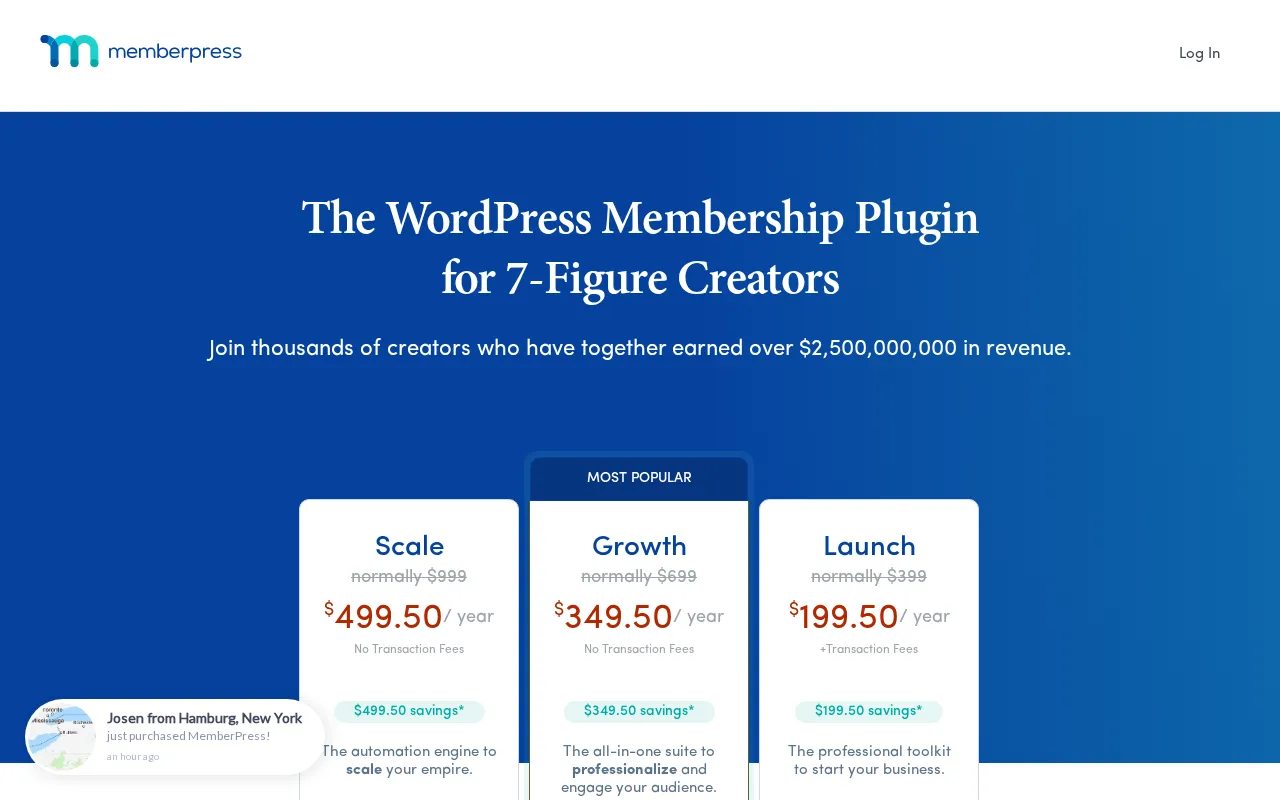 Memberpress — pricing page
