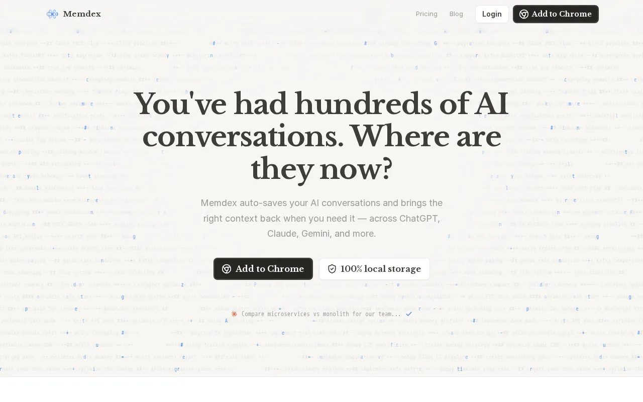 Memdex — preview screenshot