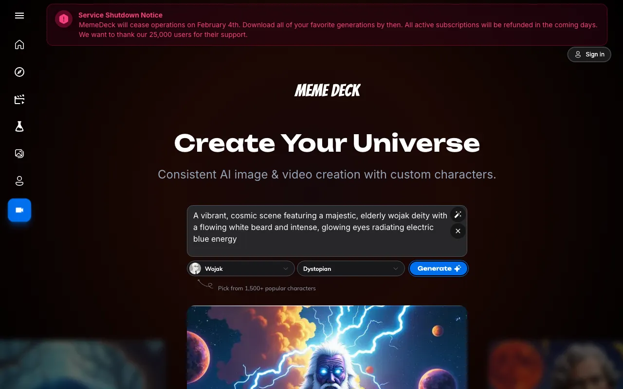MemeDeck — preview screenshot