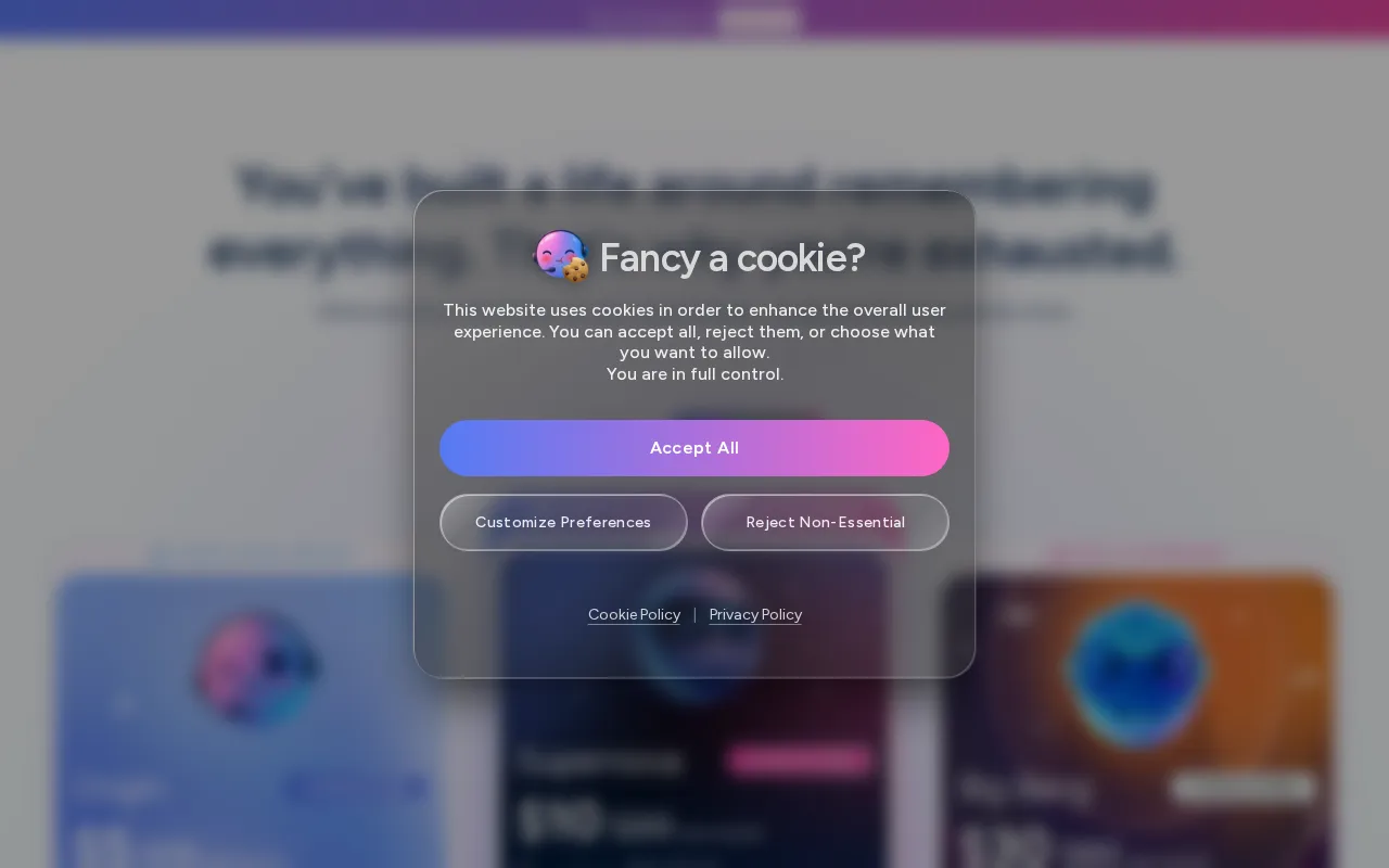 Memorae — pricing page