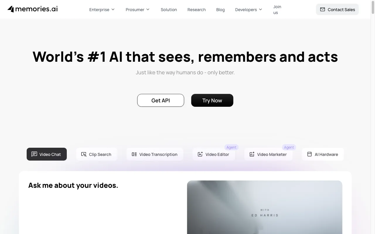 Memories.ai — preview screenshot