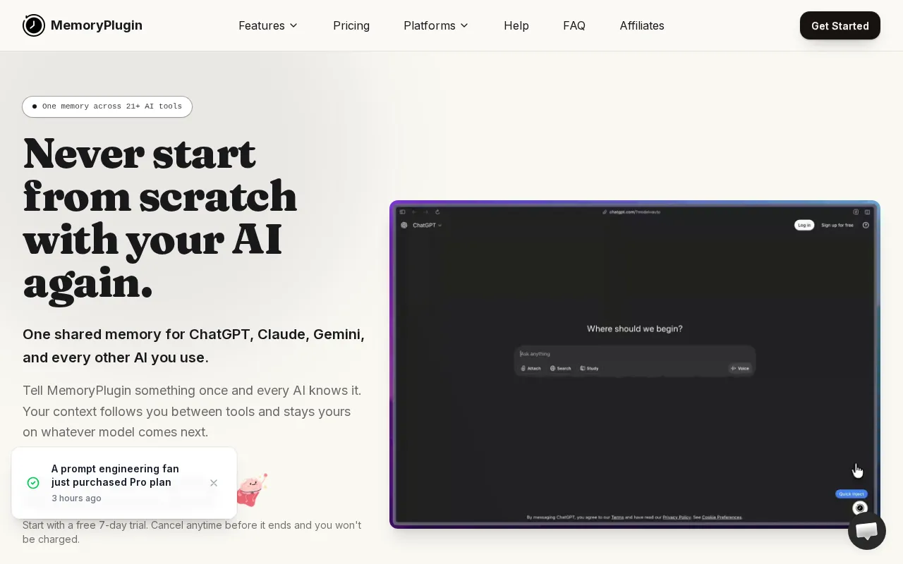 MemoryPlugin — preview screenshot