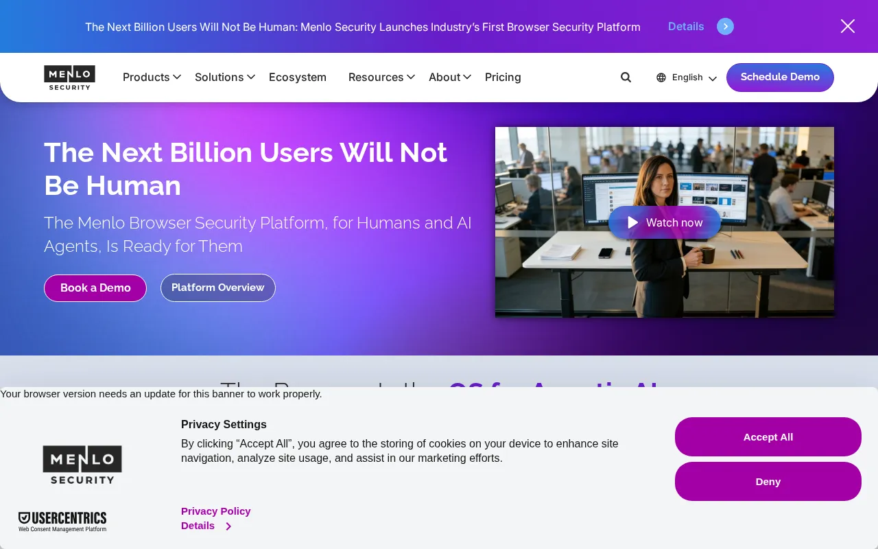 Menlo Security — preview screenshot