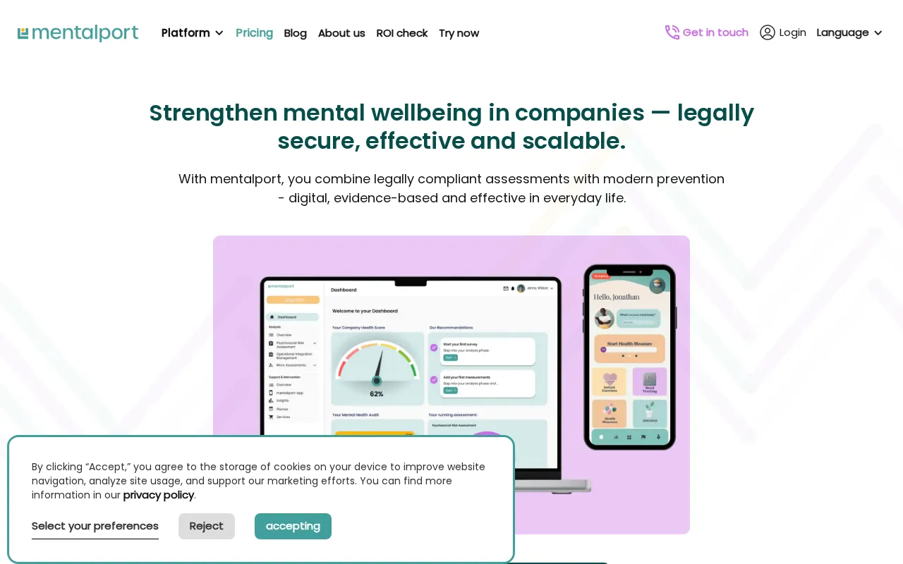 mentalport — pricing page