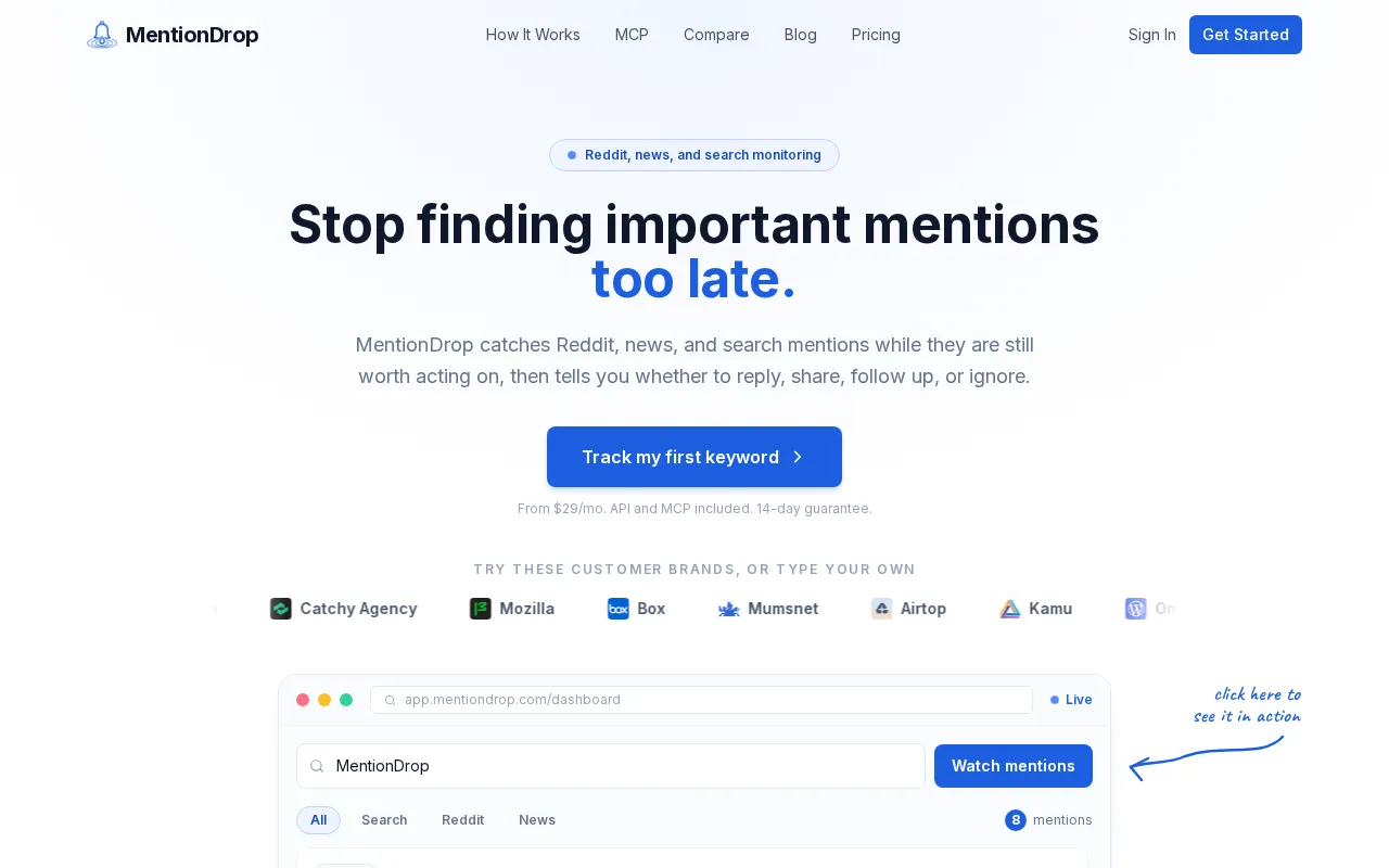 MentionDrop — preview screenshot