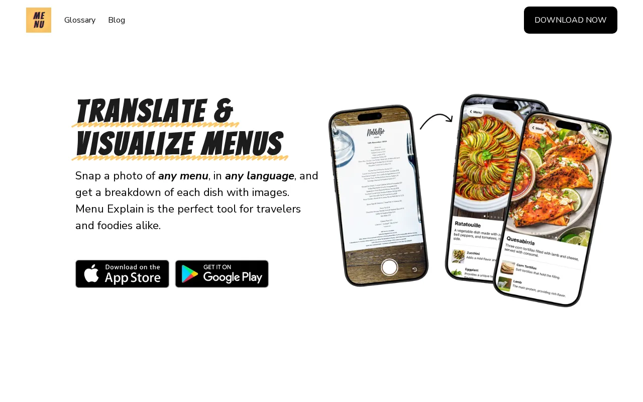 Menu Explain — preview screenshot