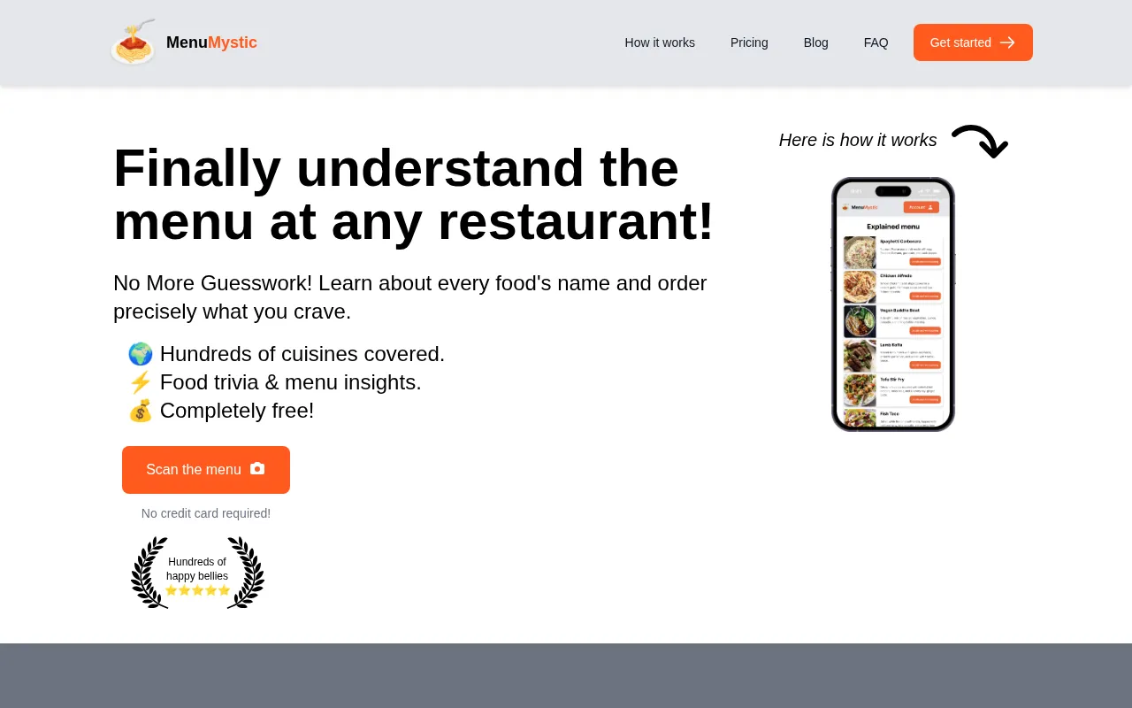 Menu Mystic — preview screenshot