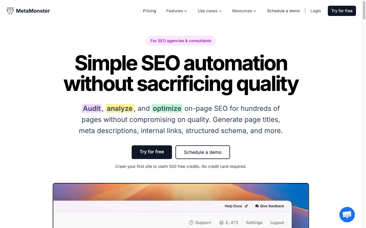 MetaMonster SEO Crawler — preview screenshot