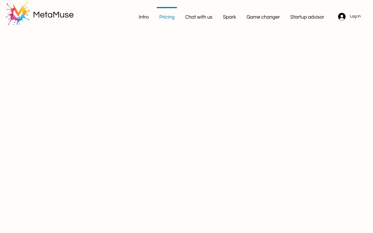 MetaMuse — pricing page