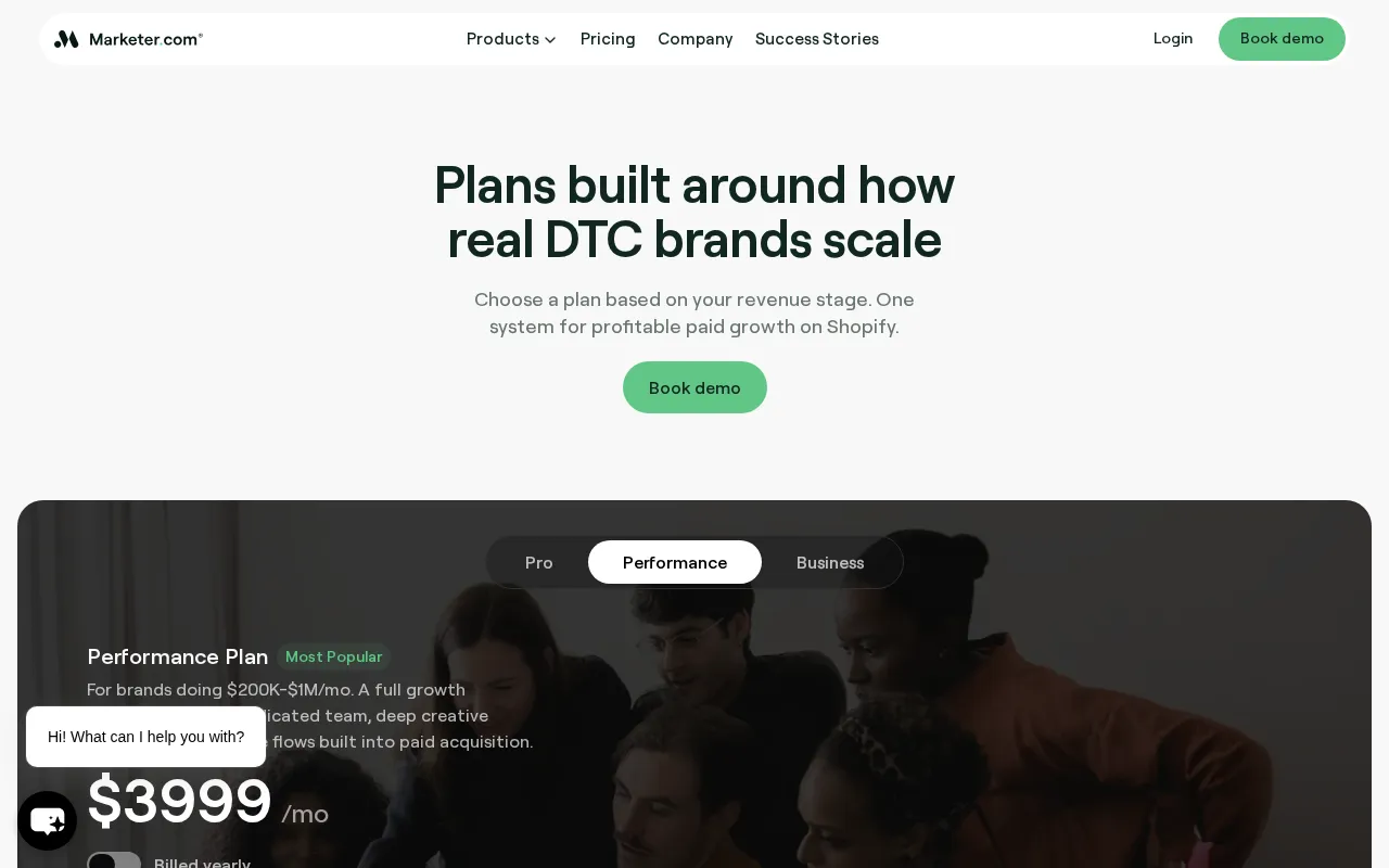 Marketer — pricing page