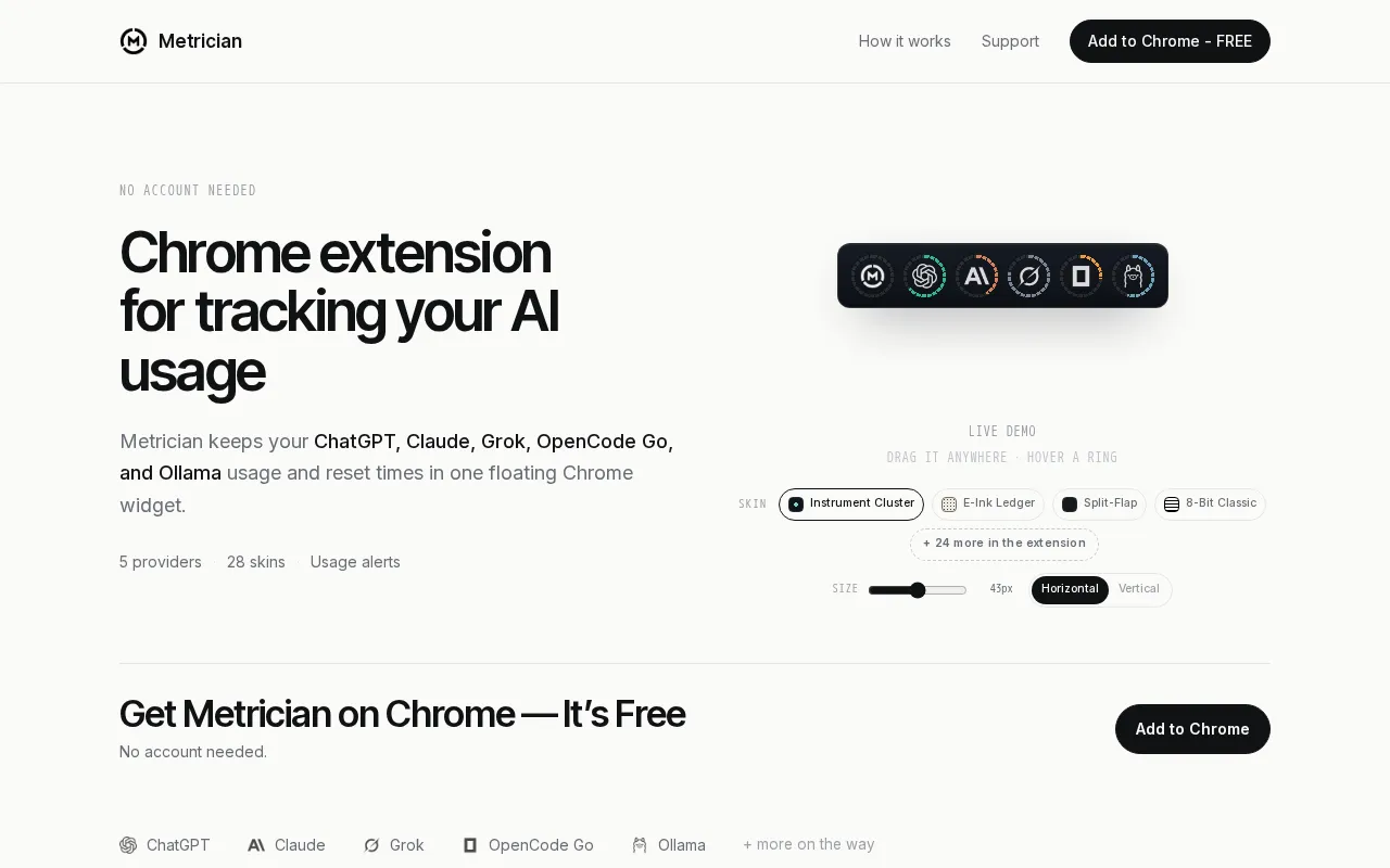 Metrician — preview screenshot