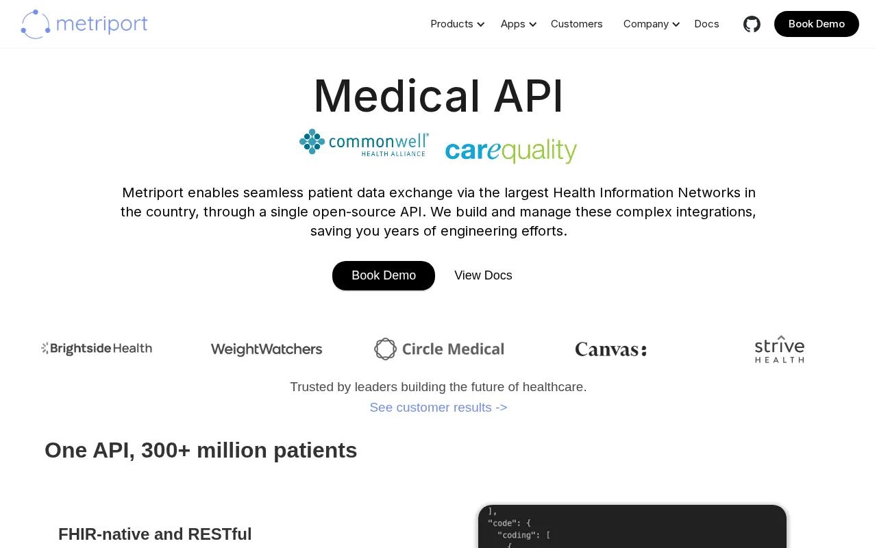 Metriport — pricing page