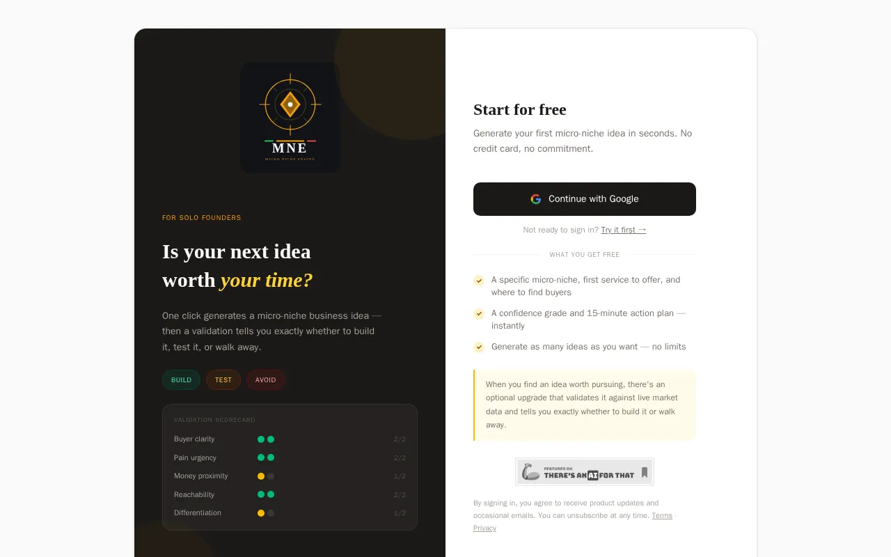 Micro-Niche Engine — preview screenshot
