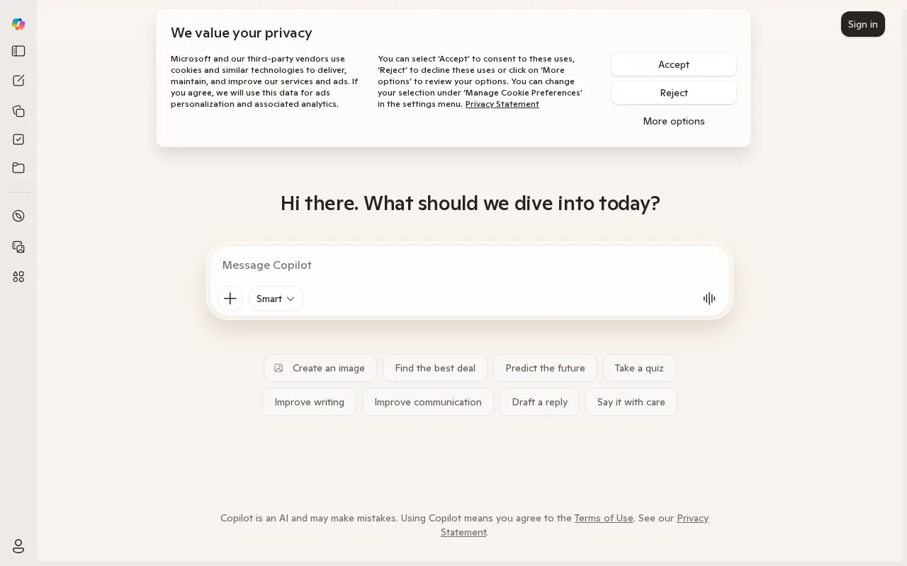 Microsoft Copilot — preview screenshot