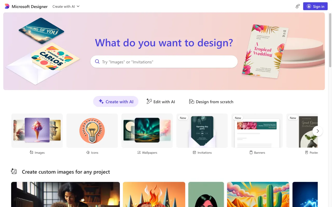 Microsoft Designer — preview screenshot