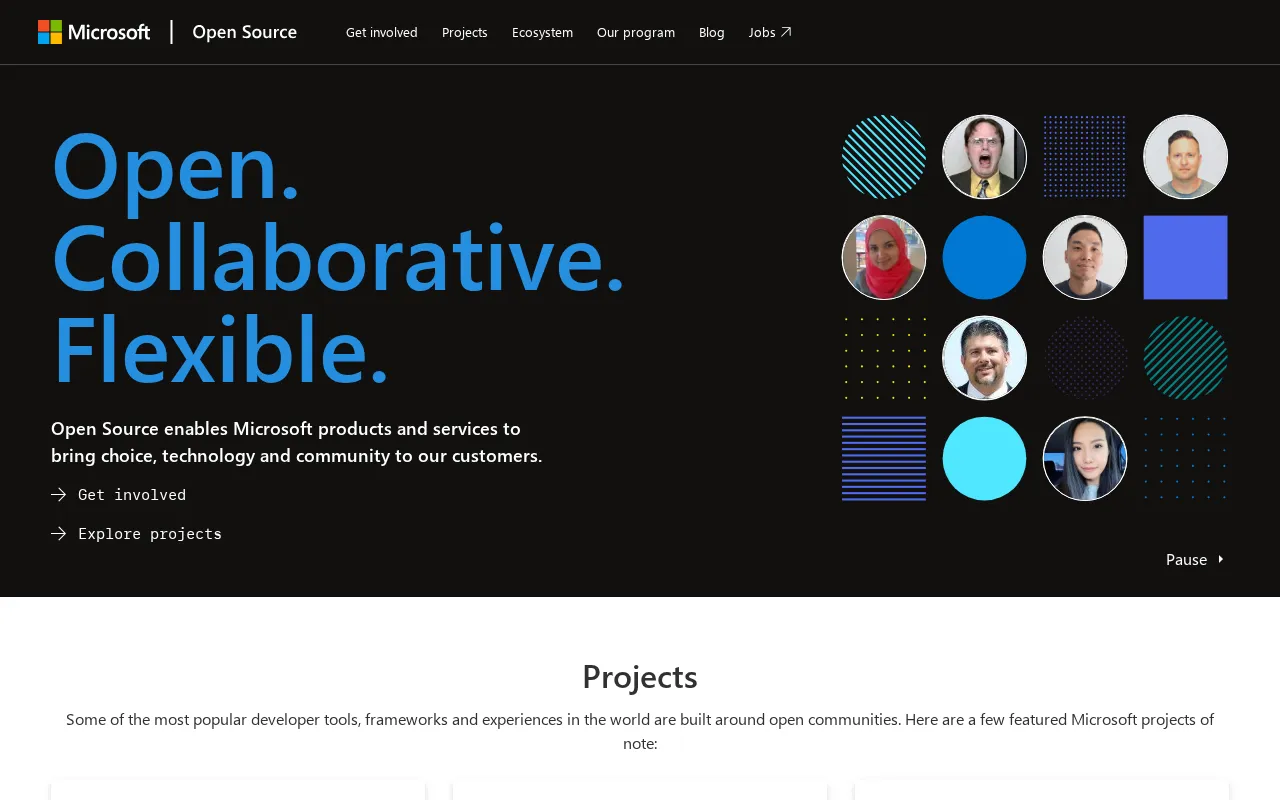 Microsoft Open Source — preview screenshot