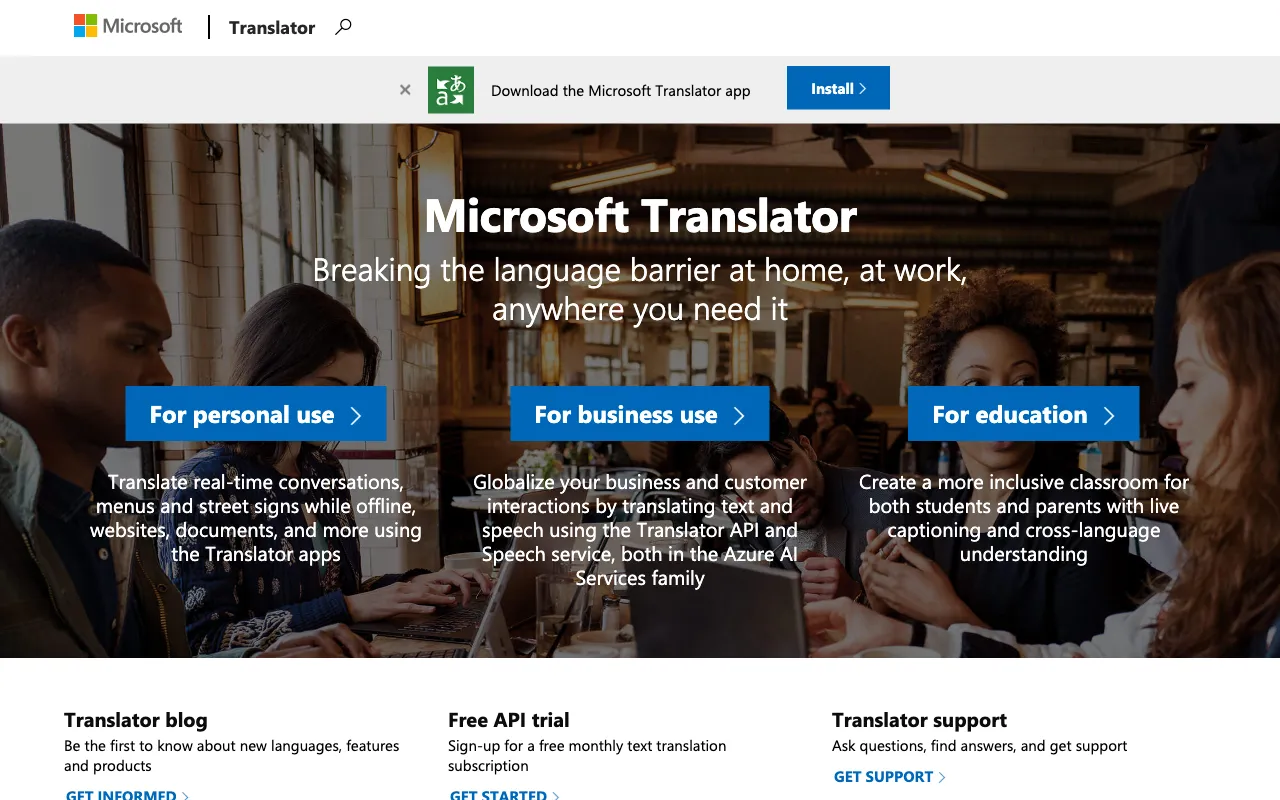 Microsoft Translator — preview screenshot