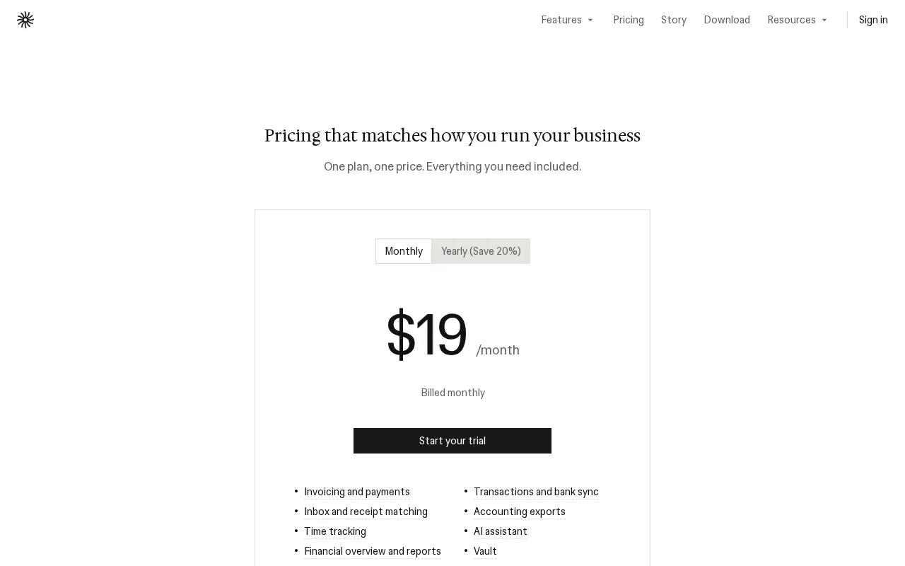 Midday — pricing page